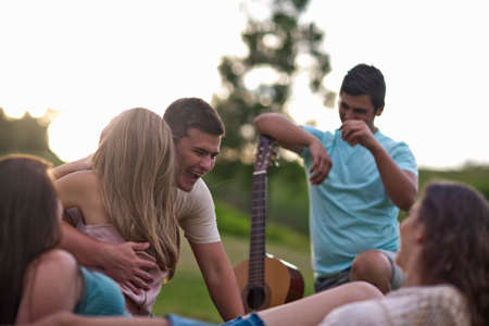 Group of friends outdoorsの写真素材