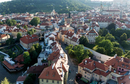 Old town high angle, Prague, Czech Republicの写真素材