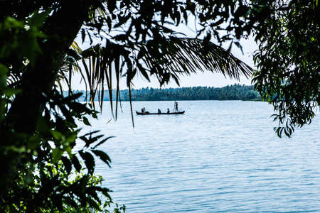 Kochi back waters, Kerala, Indiaの写真素材
