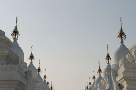 Kuthodaw Pagoda, temple, Burma, Mandalay Hill, King Mindon, world's largest bookの写真素材