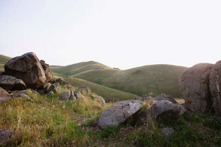 Rocks on hill, California, USAの写真素材