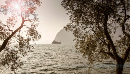 Lake Iseo, Lombardy, Italyの写真素材