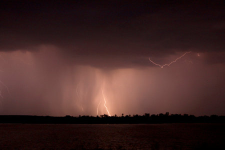 Storm over Zambezi Riverの写真素材