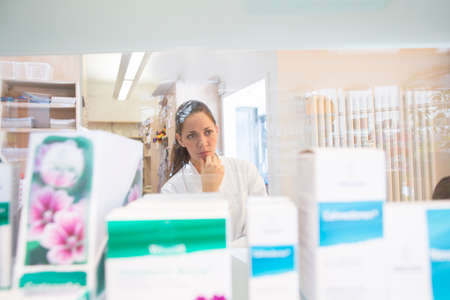 Pharmacist in pharmacyの写真素材