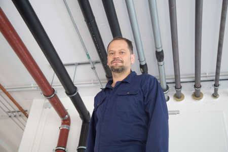 Worker in industrial plantの写真素材