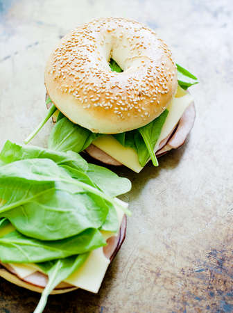 Filled bagelの写真素材