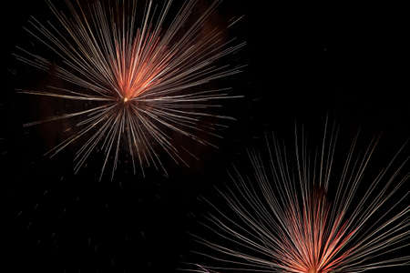 Colorful fireworks exploding in night sky