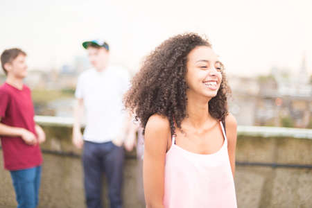 Young woman laughingの写真素材