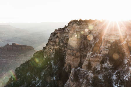 Sunlit view of Grand Canyon, Arizona, USAの写真素材