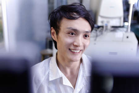 Technician working in LED factory