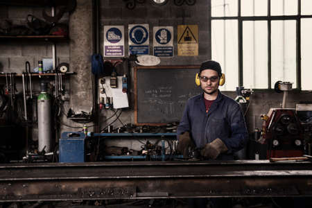 Portrait of welder in workshop
