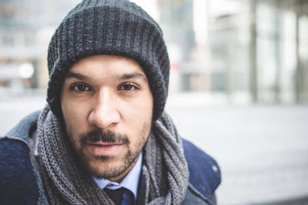 Close up portrait of mid adult businessman