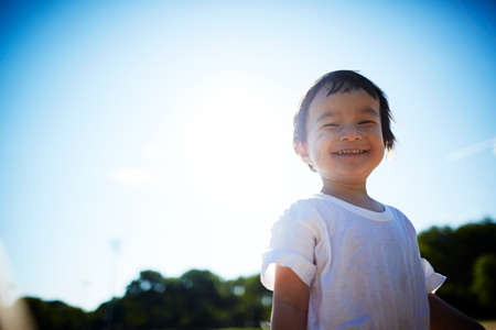 Portrait of happy boyの写真素材
