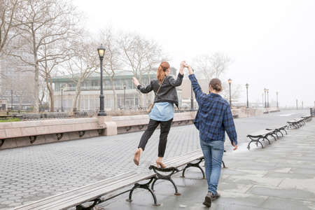 Couple in park, New York, New York, USA
