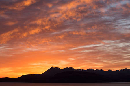 Cuillin mountains at sunset, Isle of Skye, Hebrides, Scotland