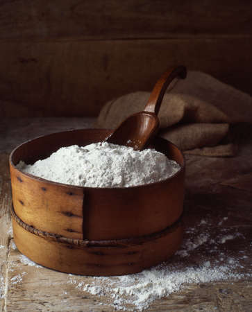 Traditional bakery ingredients, flourの写真素材