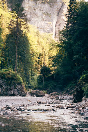 Dark mountain under dramatic sky, Bludenz, Vorarlberg, Austria