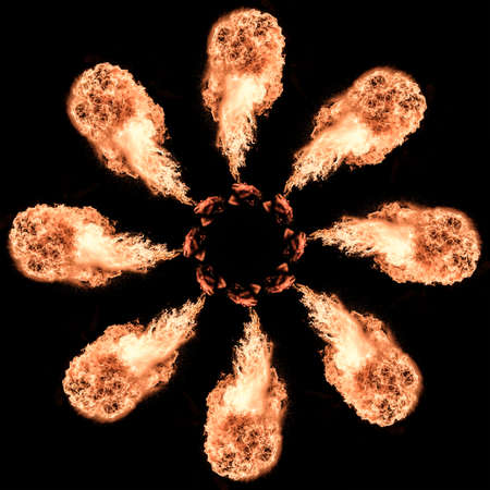 Digitally enhanced image of fire patterns