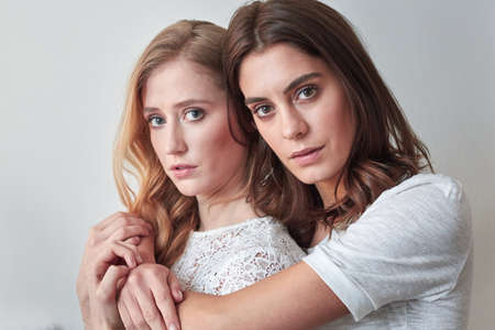 Portrait of two beautiful young women