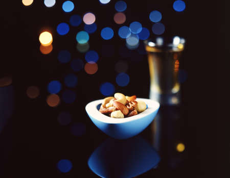 Bowl of mixed nutsの写真素材