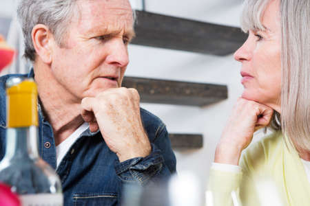 Couple looking at each other
