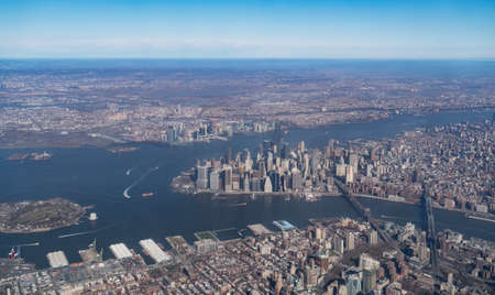 Aerial view of Manhattan, New York, USAの写真素材