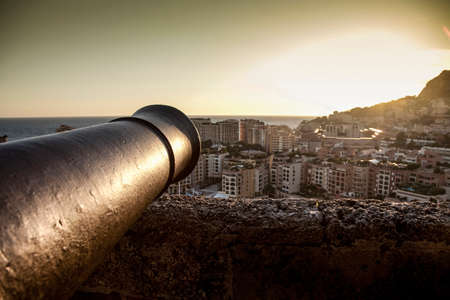 View alongside cannon, Monte Carlo, Monacoの写真素材