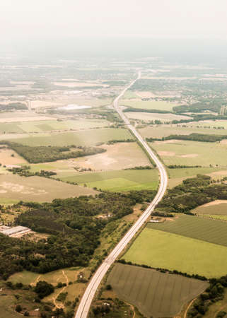View from airplane of route from Berlin to Copenhagen