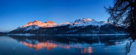 Winter landscape, Engadine, Switzerland, panoramic view