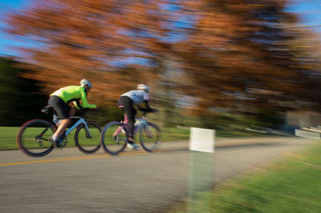 Blurred motion of cyclists cyclingの写真素材