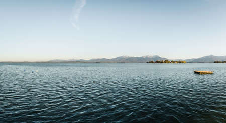 Lake view, Rosenheim, Bavaria, Germanyの写真素材