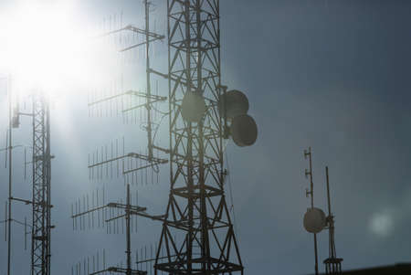 Communication towers, Mottarone, Stresa, Piemonte, Italyの写真素材