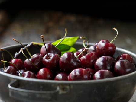 Fresh organic fruit, king cherriesの写真素材