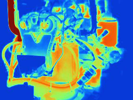 Thermal image of automobile engineの写真素材
