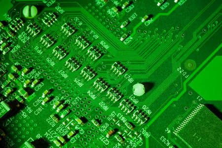 Close up of computer circuit boardの写真素材