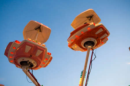 Fairground ride in actionの写真素材