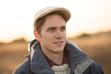 Portrait of young man in rural setting