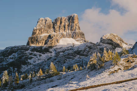 Limides Lake, Croda Negra Mountain on background, South Tyrol, Dolomite Alps, Italy