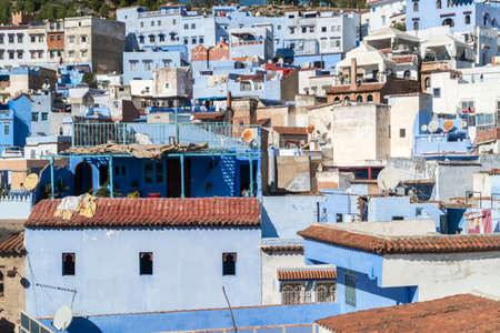 Morocco, Chefchaouen, Traditional housesのeditorial素材
