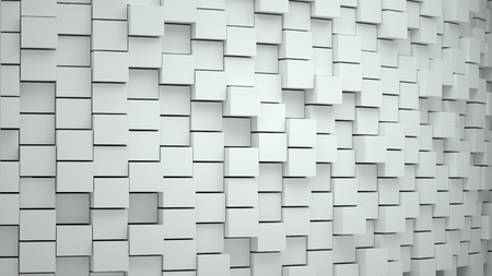 Abstract background with cubes white. grouped elements organized, 3D renderの写真素材
