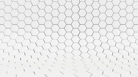 Clear abstract pattern background studio hexagon white, futuristic wallpaper for graphics.の写真素材