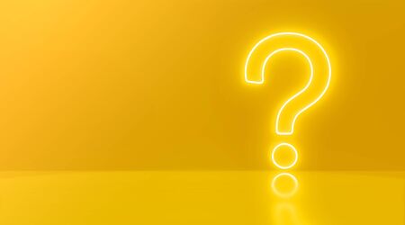 question mark in front of a red color wall background. Business support concept - 3d rendering - illustration.の写真素材