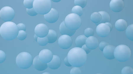 Blue floating spheres. Minimal concept.