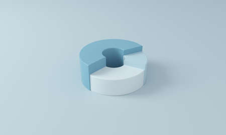 Circle data graph on blue background, data analysis, web analytics. 3d rendering.の写真素材