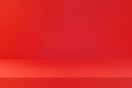Red studio background. 3d rendering.の写真素材