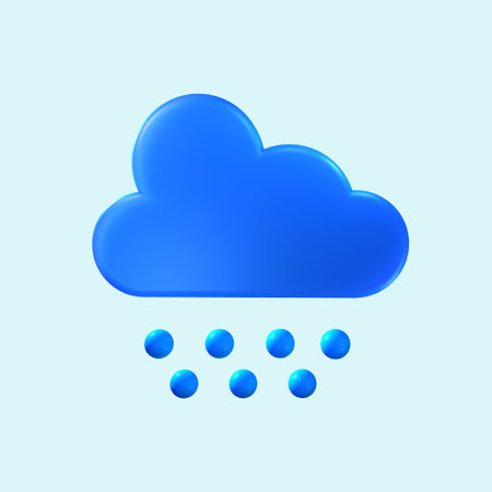 3D icon of cloudy day with hail to know the weather in an application or on the web. 3d illustration.の写真素材