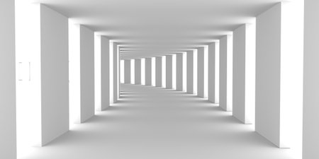 Abstract Architecture Background. White Circular Building. 3d Render.の写真素材