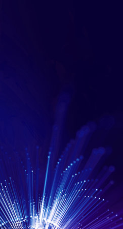 Data radiating lights with multiple dot connections. information universe blockchain. Business...