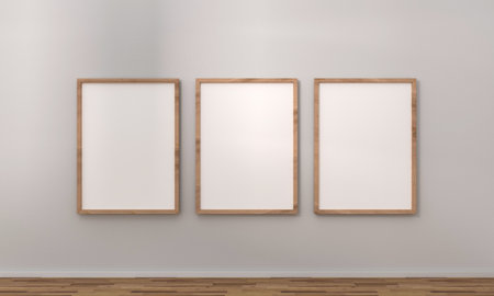 Mockup poster frames close up. 3d rendering.の写真素材