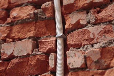 Plumbing Electrica,Pipes and electrical conduitsの写真素材